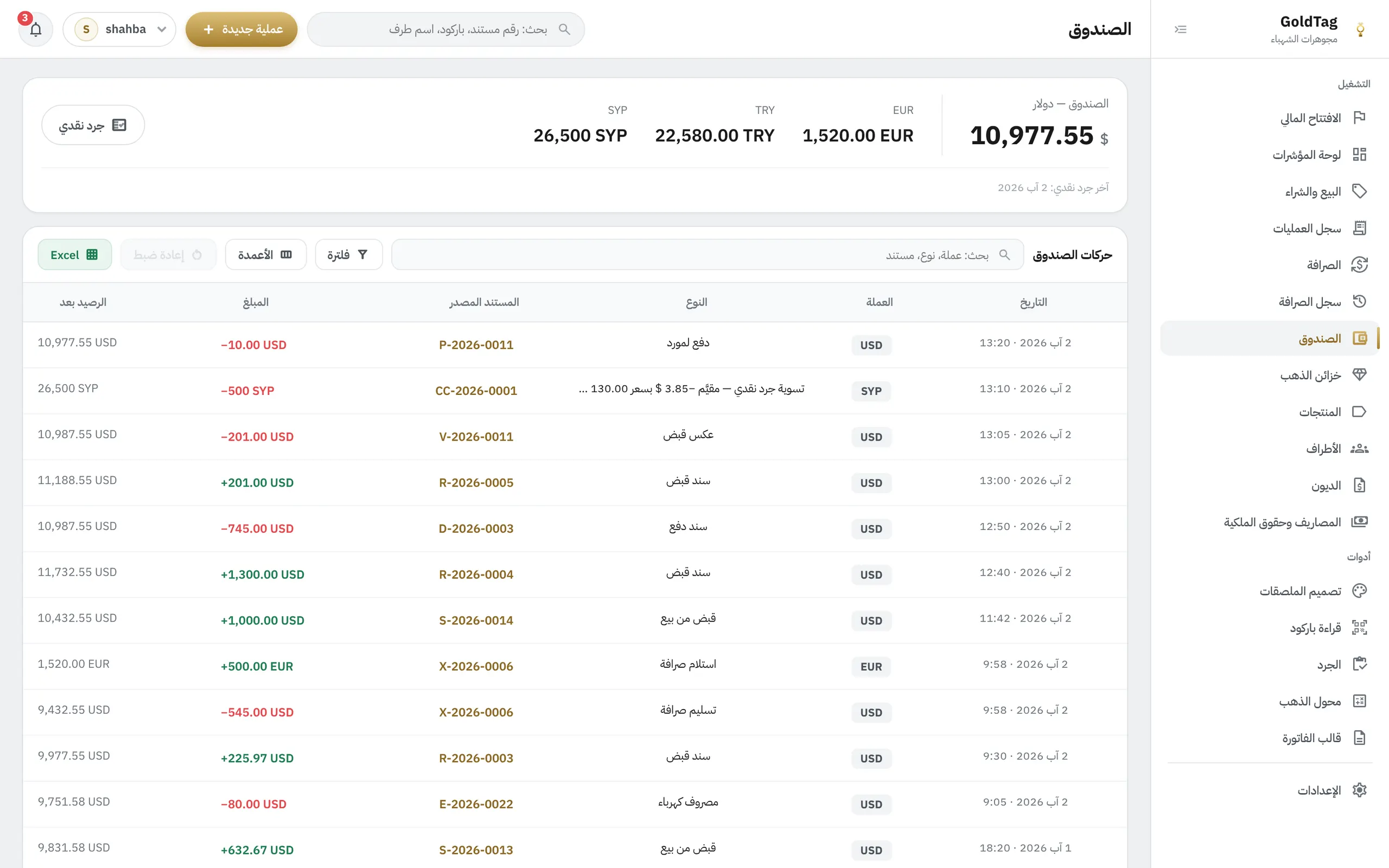 GoldTag — الصندوق والعملات